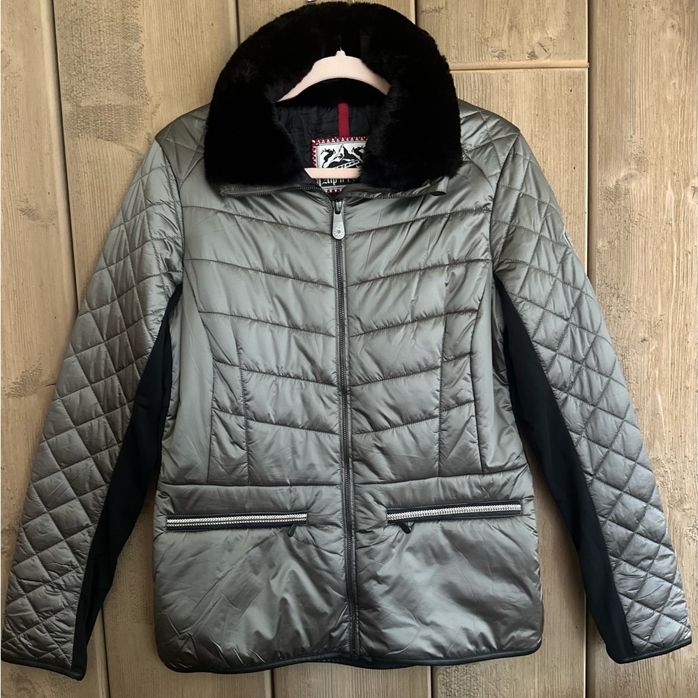 Alp N Rock Silver and Black Quilted Puffer Jacket